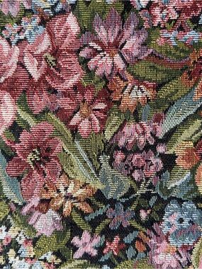 Vintage Floral Tapestry Fabric Panel Flowers Jacobean Style Craft Upholstery